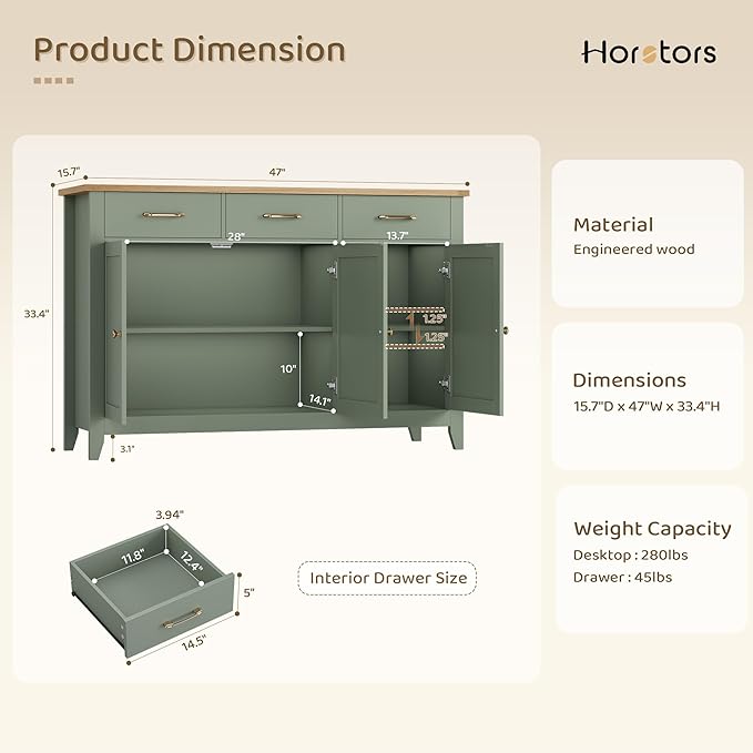 HORSTORS 47" Buffet Cabinet - Image 3
