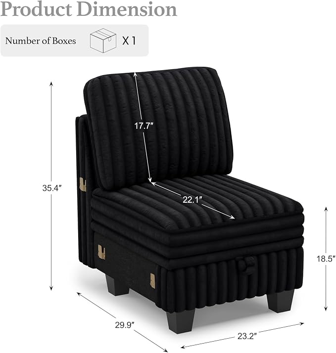 Belffin Plush Corduroy Single Module - Image 2