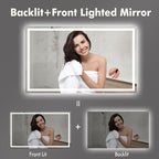 60 x 36 Inch Smart LED Bathroom Mirror，Dimmable Front + Backlit Illumination - Image 4