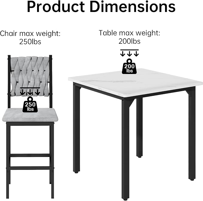 AWQM 5-Piece Dining Table Set, Dining Table Set - Image 8