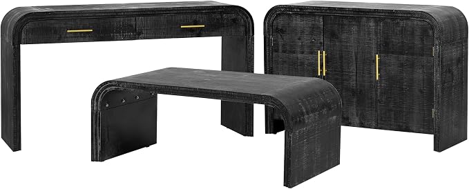 Retro Silhouette Sectional 3-Piece Set Containing Sideboard, Console Table and - Image 3