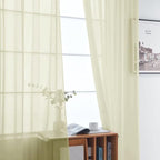 SpaceDresser Basic Rod Pocket Sheer Voile Window Curtain Panels Sage Green 1 - Image 3