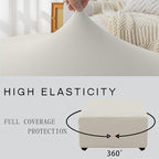 Super Stretch Ottoman Cover- Soft Form Fit Ottoman Cover Rectangular Ottoman - Image 5
