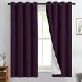Yakamok Dark Purple 100% Blackout Curtains 63 Inches Long 50" Wide 2 Panels | by Yakamok