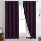 Yakamok Dark Purple 100% Blackout Curtains 63 Inches Long 50" Wide 2 Panels | by Yakamok