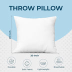 Utopia Bedding Throw Pillows – 20 x 20 Inches Down Alternative Pillows - Image 3