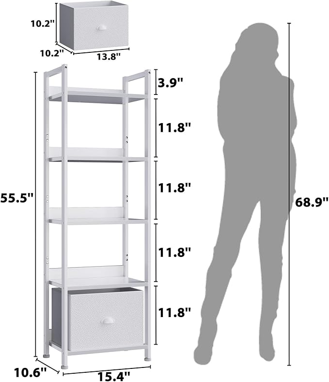 Furologee 5 Tier Bookshelf - Image 3