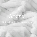 BEDELITE Striped Fleece Throw Blanket, Bright White, Soft Cozy, Lightweight Warm - Image 5