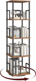 MAHANCRIS 4-Tier Rotating Bookshelf, Freestanding Corner Bookshelf, 360° by MAHANCRIS