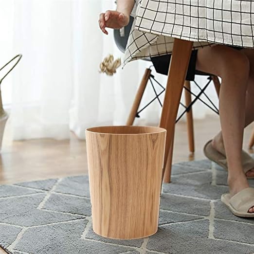 2.3 Gallons Wood Trash Can Wastebasket - Image 6