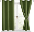 Blackout Curtains for Bedroom, Olive Green, 42 x 45 Inch, 2 Panel | Thermal by Hiasan