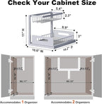 REALINN Under Sink Organizer, Pull Out Cabinet Organizer 2 Tier Slide Out Sink - Image 2