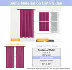 Simplebrand Ava Hot Pink Short 36 Inches Blackout Curtain 2 Panels Set - Image 9