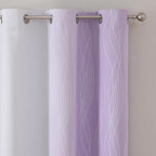 Lilac and Greyish White Ombre Blackout Curtains Living Room 84 Inches Long | - Image 4
