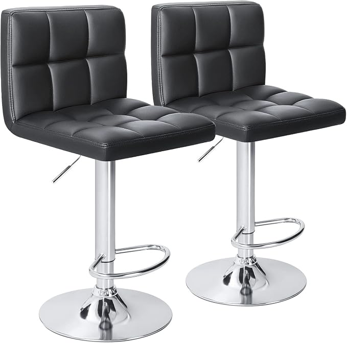 Homall Bar Stools Modern PU Leather Adjustable Swivel Barstools, Armless by Homall