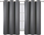 Grey Blackout Curtains 34 x 54 Inch Length/Set of 2 Curtain Panels/Thermal - Image 2
