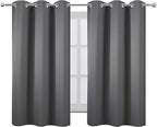 Frost Grey Blackout Curtains, 42 x 54 Inch Length, Grommet Bedroom & Living - Image 2