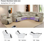 A Ainehome Furniture Reclining Sectional Sofa Set, Breathing Leather Furniture - Image 6