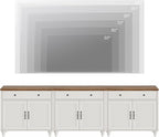WAMAPT Buffet Cabinet with 6 Doors and 3 Drawers, Large Coffee Bar Table Wood - Image 7