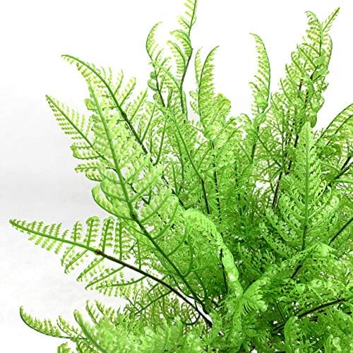 Artificial Fern Leaves Plants, Plastic Shrubs Grass Fake Bushes 2pcs, Outdoor Indoor Greenery Home Garden Décor Verandah Planting Filler Table Centerpieces Arrangements DIY Decoration - Image 4