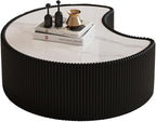 29.53" Marble Coffee Table, Modern Creative Moon Coffee Table - Image 7