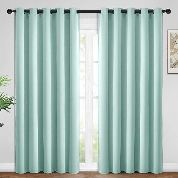 Yakamok Room Darkening Curtains 62x84 inch Length Aqua-Living Room | 2 panels by Yakamok
