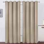 Blackout Curtains 66 x 84 inch/Khaki Curtains Set of 2 Panels/Thermal Insulated by Lemomo