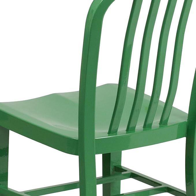 Flash Furniture Commercial Grade Green Metal Indoor-Outdoor Chair - Image 6