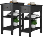 ChooChoo Side Table Living Room Set of 2, Narrow End Table by ChooChoo