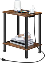 HOOBRO Side Table with Charging Station, Small End Table with USB Port and by HOOBRO