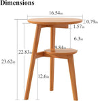 Side Table, 2-Tier Round End Tables Living Room, Mid Century Modern Side Table - Image 2
