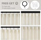 Topfinel 102 Inch Curtains 1 Panels Set, Two Packs Pinch Pleat Back Tab Linen - Image 2