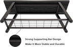 Oastreeful Industrial Entryway Bench Rustic Wood and Metal Storage Bench - Image 5