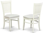 East West Furniture ANVA5-LWH-C 5 Piece Dining Room Table Set Includes a Round - Image 4
