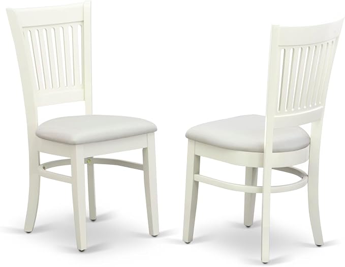 East West Furniture ANVA5-LWH-C 5 Piece Dining Room Table Set Includes a Round - Image 4