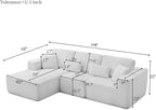 110" Cloud Sectional Couch, Modular Sectional Sofa - Image 2