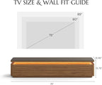 POVISON Fully Assembled 79" Mid-Century Modern TV Stand - Image 6