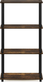 Furinno TURN-S-TUBE Storage Shelves, 4-Tier Book Shelf, Corner Shelf, Toolless - Image 6
