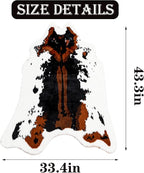 Faux Cowhide Rug Cow Print Area Rug Premium Faux Animal Skin Hide Rugs Tricolor - Image 2