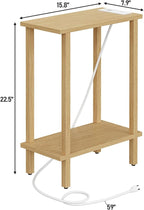 TUTOTAK Small End Table with Charging Station, Narrow Side Table with USB Ports - Image 2