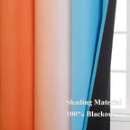 Ombre Orange and Blue Blackout Curtains 52Wx84L Inch Long | Gradient Curtains - Image 5