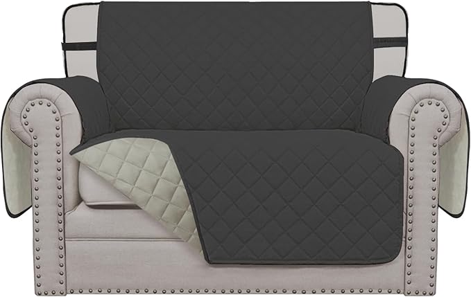 Easy-Going Reversible Couch Cover, Chair 30 in, Dark Gray/Beige | Machine by Easy-Going