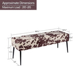 DUHOME Velvet Bench Ottoman, Upholstered Bedroom Benches Cow Print End of Bed - Image 3