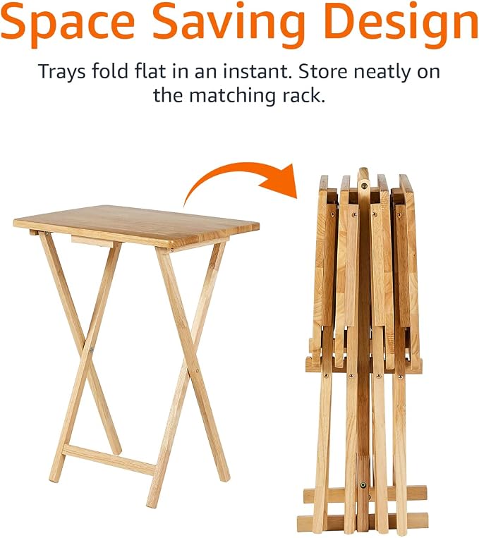 Amazon Basics Classic Foldable TV Dinner Tray Table - Image 5