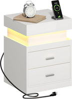 ChooChoo LED Nightstand Set of 2, Smart Night Standwith Charging Station and - Image 8