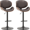 KCC Bar Stools Set of 2, Swivel Adjustable Height Barstools, PU Leather by KCC