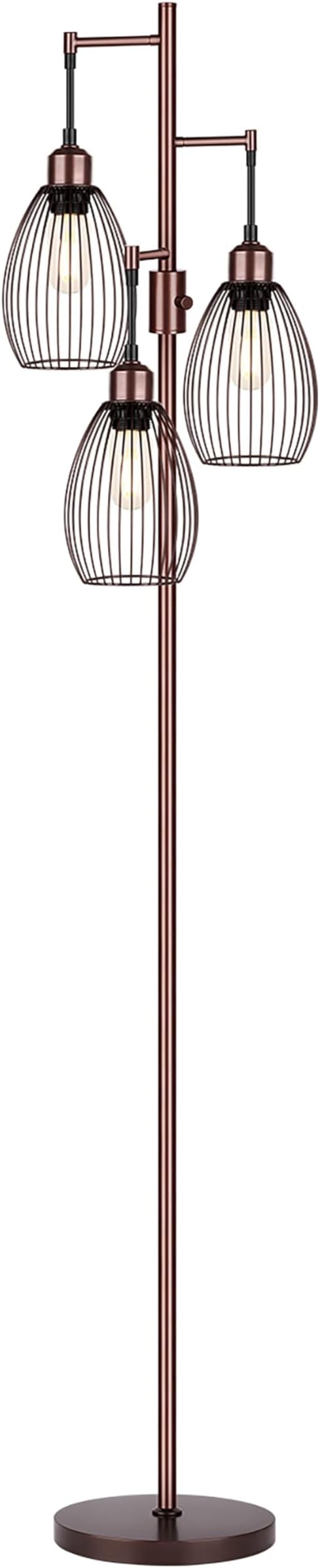 Dimmable Floor Lamp, 3 x 800LM LED Edison Bulbs Included, Farmhouse Industrial - Image 8