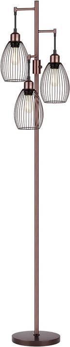 Dimmable Floor Lamp, 3 x 800LM LED Edison Bulbs Included, Farmhouse Industrial - Image 8