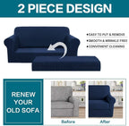 Turquoize Stretch Sofa Slipcover 2 Pieces Sofa Cover Couch Cover - Image 4