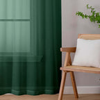 Sheer Hunter Green Curtains for Bedroom Living Room 54 Inch Length 2 Panels Set - Image 9